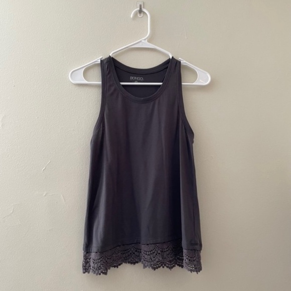 BONGO Tops - 2/$15 XS- BONGO Gray Tank Top w/ Lace